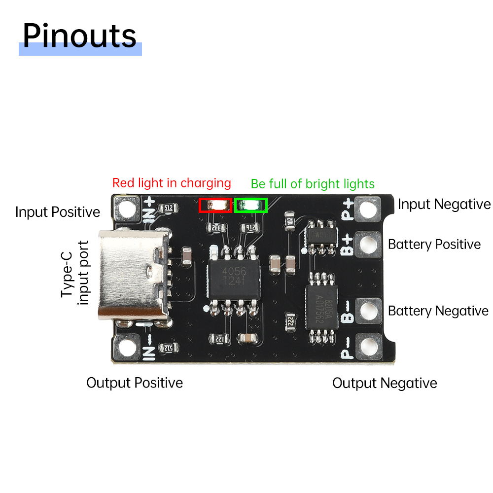 Li Ion Charger Module - 5 stuks Type C DC 4-8V