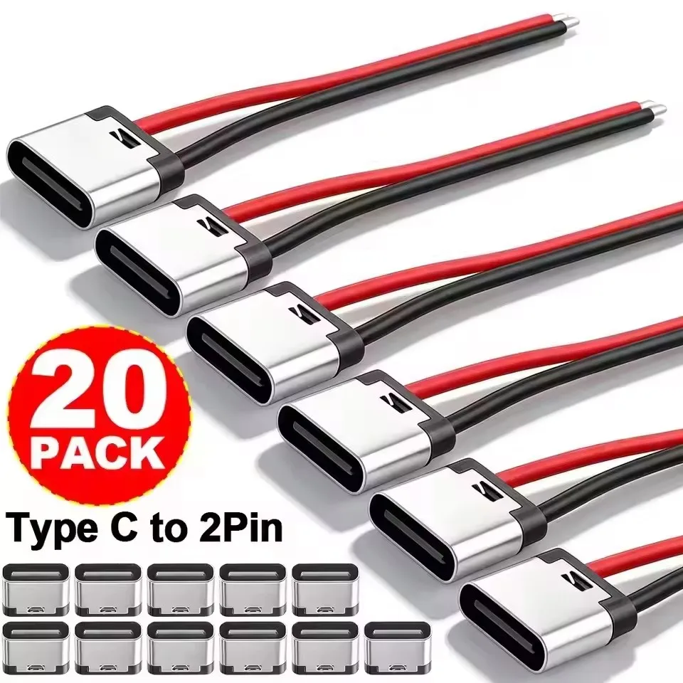 Usb C Cable - 5-20PCS Type-C 2Pin Soldeerdraad Waterdichte USB