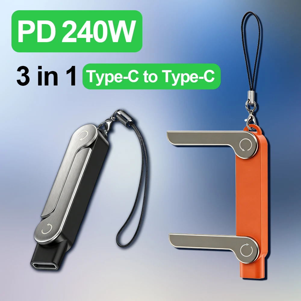 Usb C Cable - USB Type-C platte oplaadkabel met C-kabelhouder,