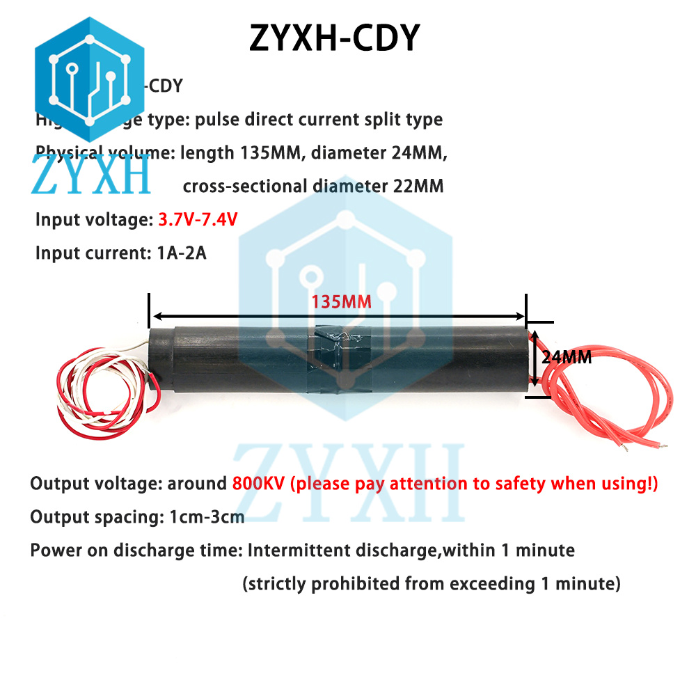 Boost Converter - Hoogspanningsgenerator 3.7V-7.4V 6V-12V Tot 60kv 500kv
