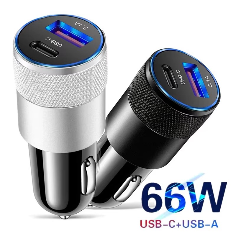 Usb C Cable - 66W USB-autolader, type C, voor snel