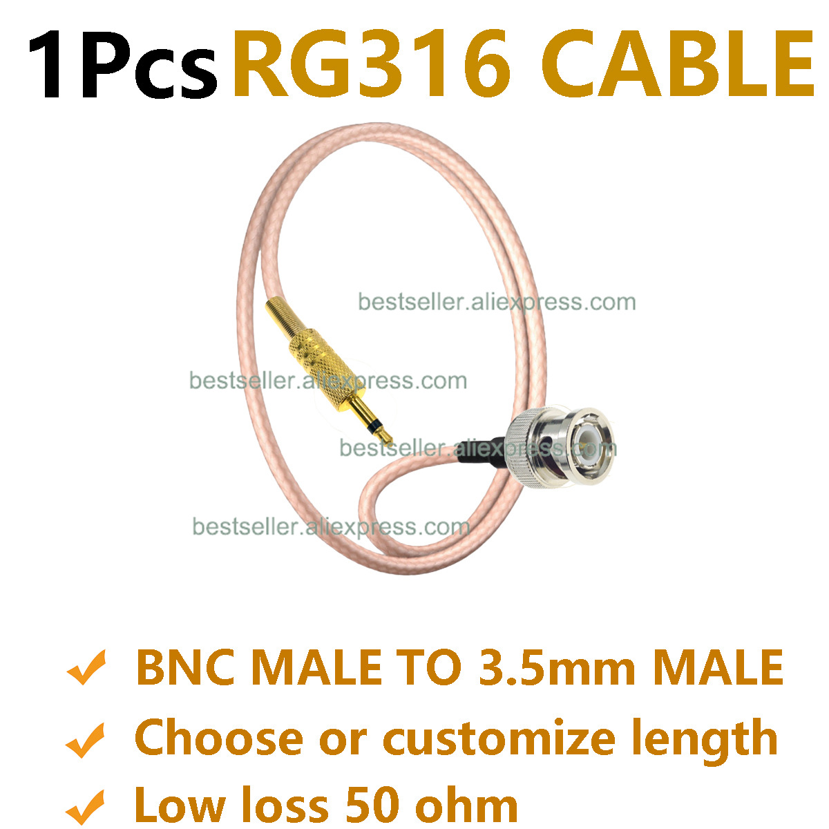 Jumper Wire Kit - 1 stks RG316 BNC Male naar
