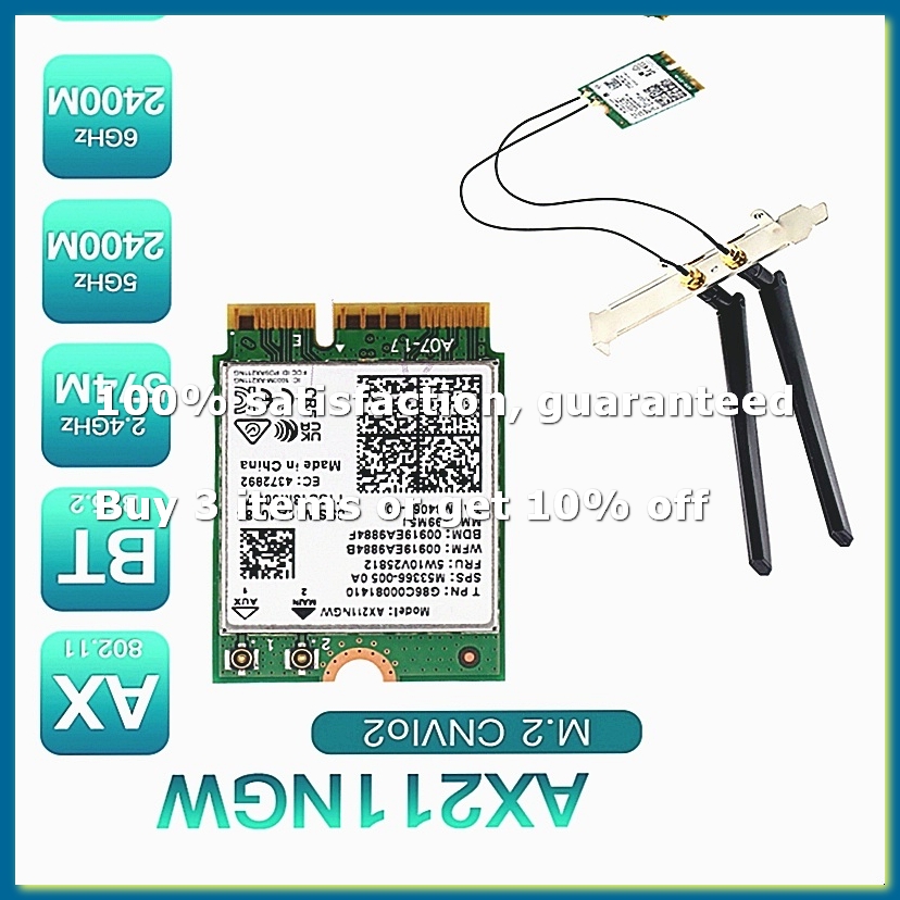 Antenna 2.4Ghz - AX211NGW+Dual Antenne WiFi 6E M.2 Key