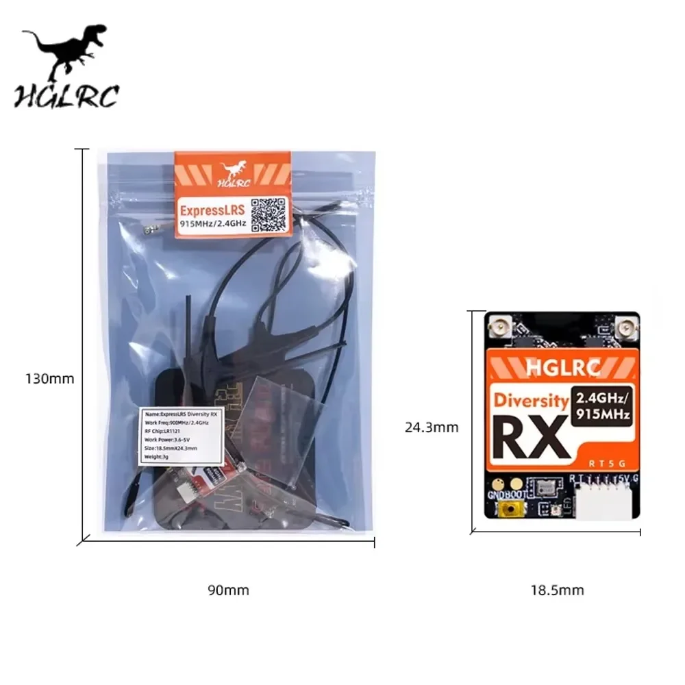 HGLRC Dualband RX ExpressLRS-o - Antenna 2.4Ghz recensie en prijs