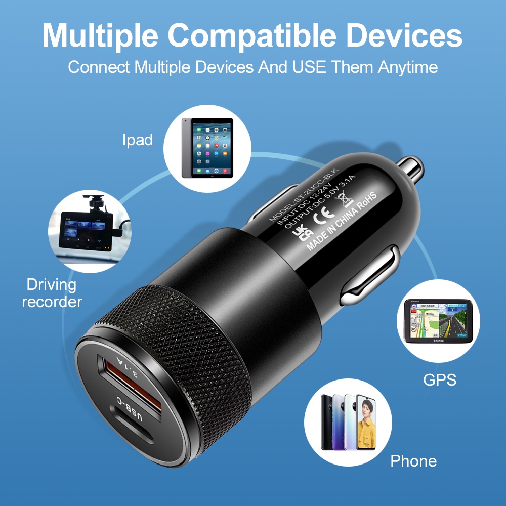 66W USB-autolader, type C, voo - Usb C Cable recensie en prijs