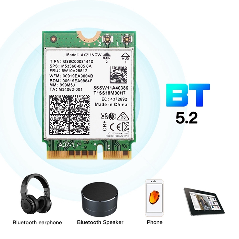 AX211NGW+Dual Antenne WiFi 6E  - Antenna 2.4Ghz recensie en prijs